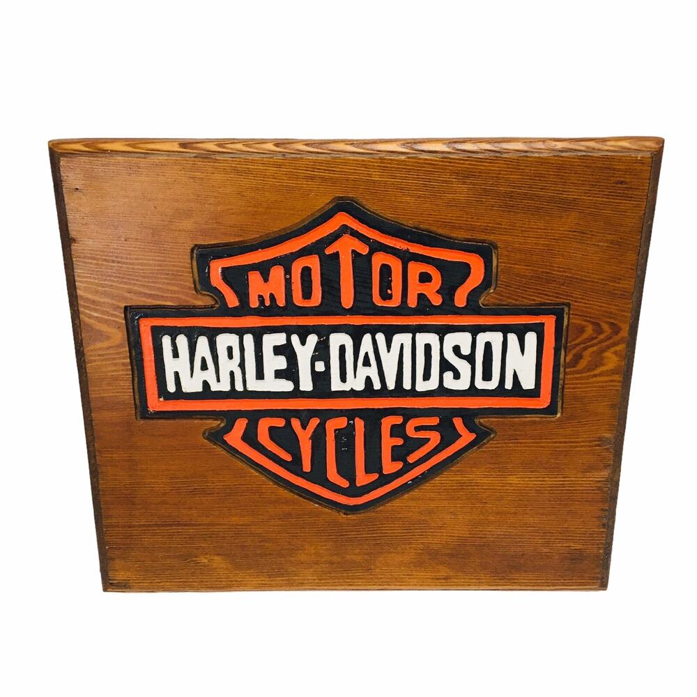 Harley Davidson Wood Rustic Primitive Farmhouse Decor USA